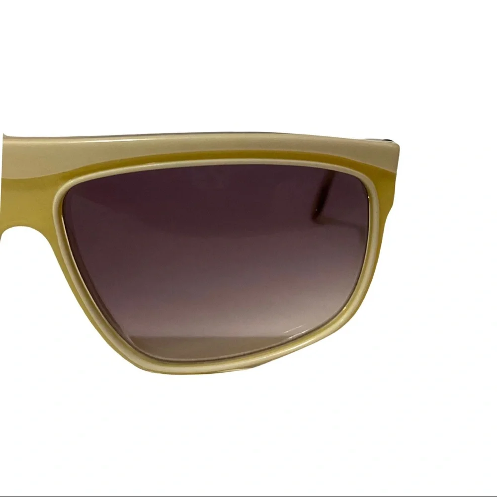 1980’s‎ Yellow & White Angular Oversized Sunglasses, Deadstock